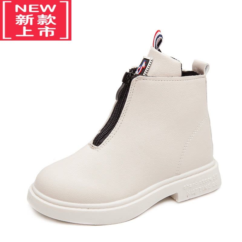 可莉允洋气儿童靴子秋冬款女童鞋女童马丁靴2020年新款秋季加绒二棉短靴图片