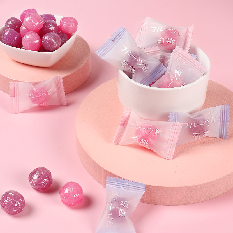 珍友丽磨砂白桃味硬糖100g网红糖果儿童小零食喜糖囤货批发