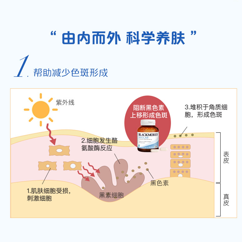 澳佳宝(BLACKMORES)烟酰胺焕白修护精华片60粒/瓶装 澳洲原装进口膳食营养补充剂 美白呵护肌肤高清大图