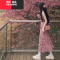 YIBUSHENG粉色吊带碎花连衣裙女季2024新款仙女气质修身显瘦收腰长款裙子