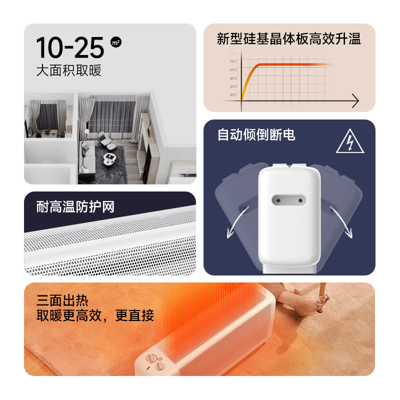 海路世(Heallux)硅晶电热膜取暖器防烫省电节能电暖气速热烤火炉图片
