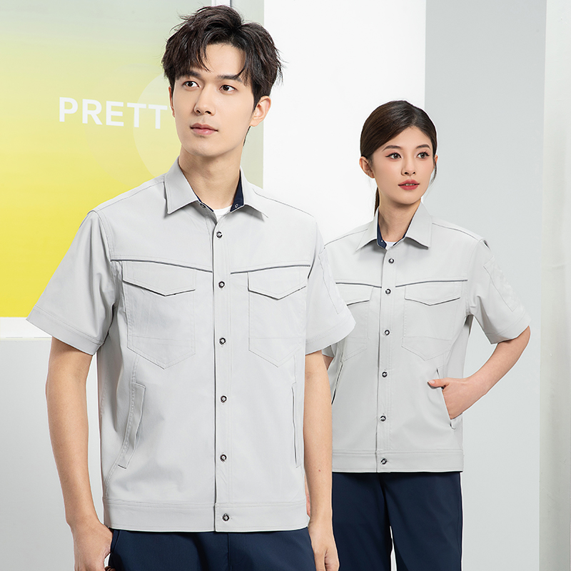 天鸣 短袖506#作业工作服 可定制 160-195 套高清大图