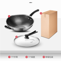 美的炒锅304不锈钢锅煎炒锅家用不粘锅炒菜锅电磁炉燃气灶适用32cm锅具