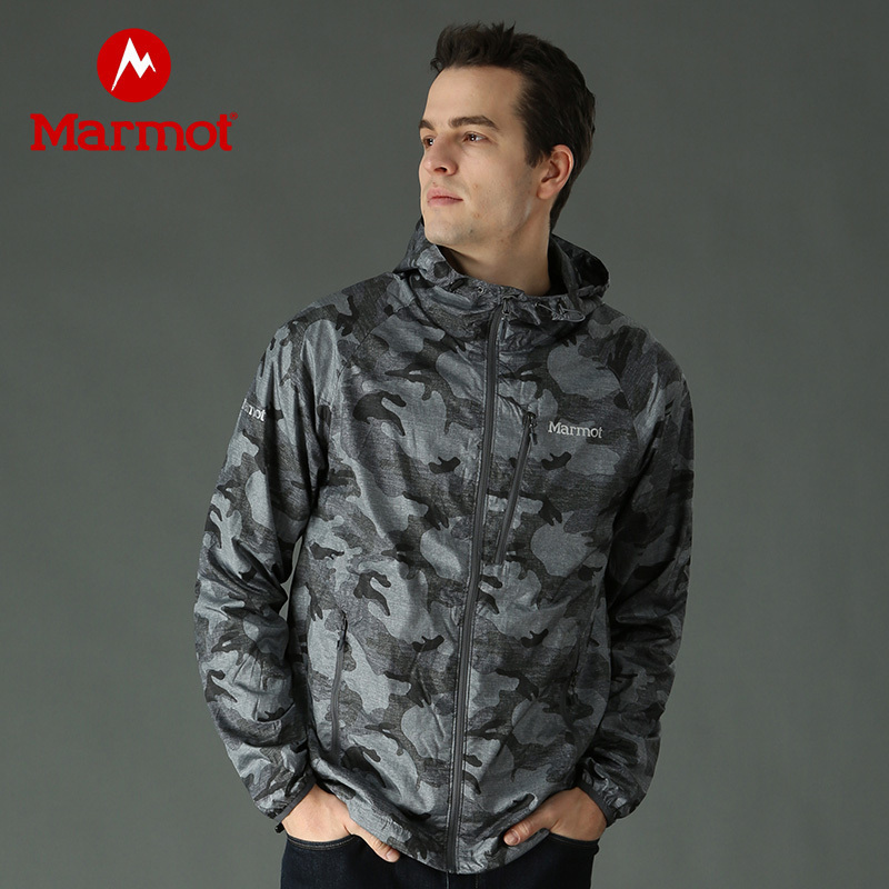 marmot/土拨鼠2021新款户外运动男士防风薄绒神衣夹克