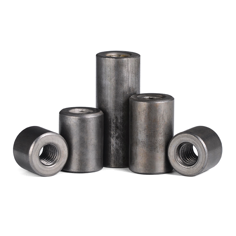 m48850个铁本色加长螺母圆柱螺母套管连接焊接螺母柱m4m5m6m8m10m12l