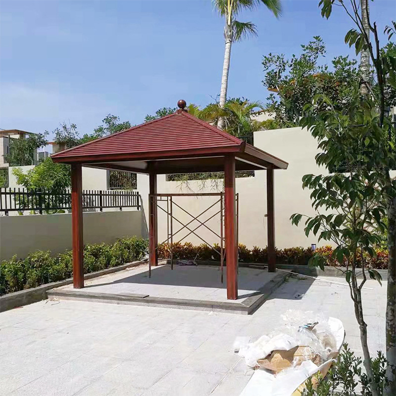 红泰吉 htj-sjlt1 四角亭可搭配文化长廊