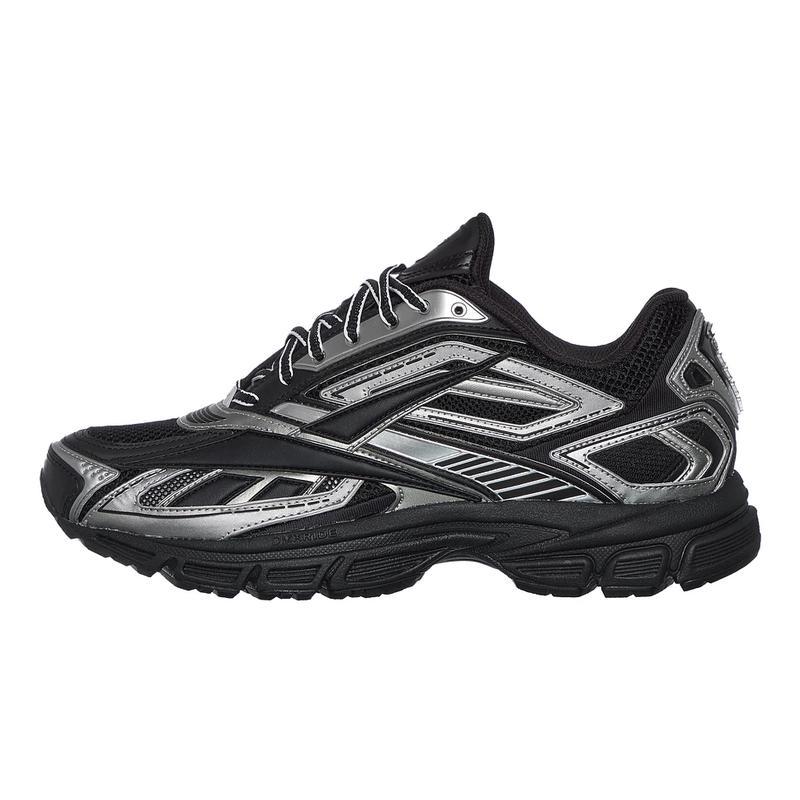 锐步(REEBOK)锐步男士跑步鞋轻便缓震黑色金属风格运动鞋