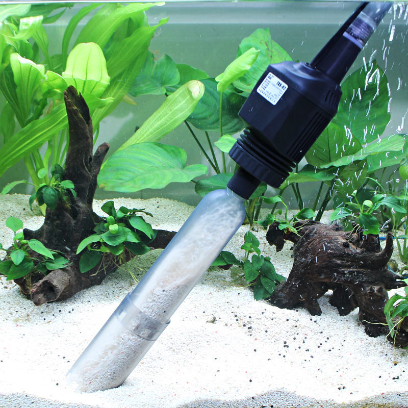 鱼缸换水器电动抽水器吸便器吸粪器洗沙器吸污器清洁工具刷子高清大图