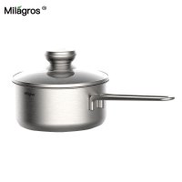 德国Milagros16cm奶锅汤锅迷你锅具无涂层304 /430食品级不锈钢三层复底宝宝辅食锅泡面锅单柄小锅 灶具通用