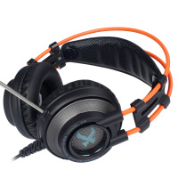 西伯利亚 K9 电竞游戏耳机头戴式usb7.1声道重低音七彩发光电脑耳麦绝地求生吃鸡 黑色