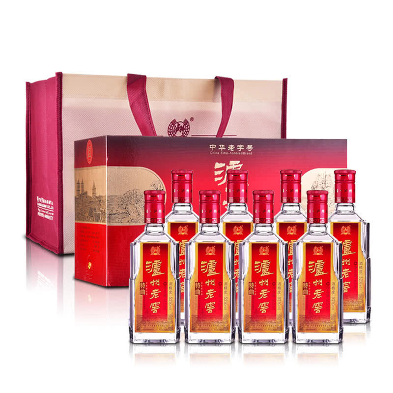 泸州老窖 特曲 52度 165ml*8 礼盒装 浓香型白酒