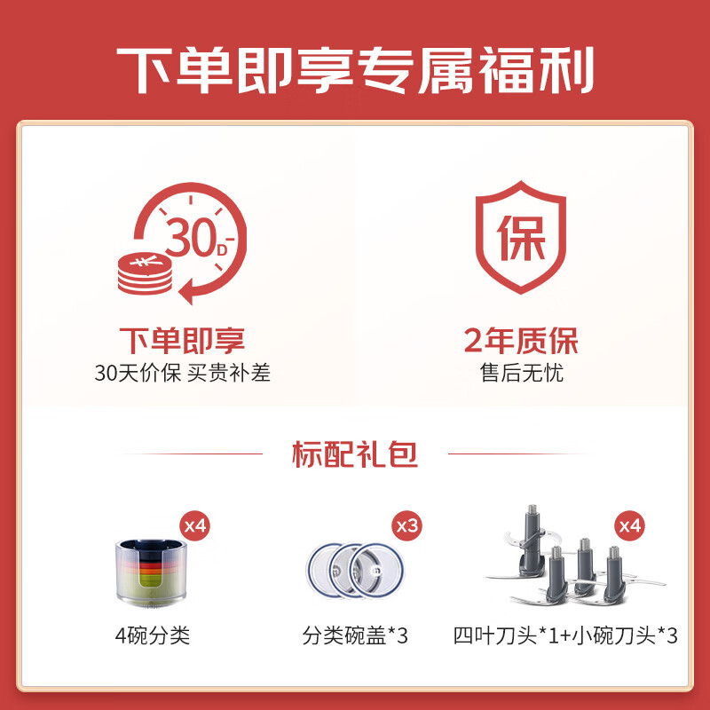 摩飞 绞肉机 家用套娃佐料机 多功能辅食机电动料理机捣蒜器MR9405高清大图