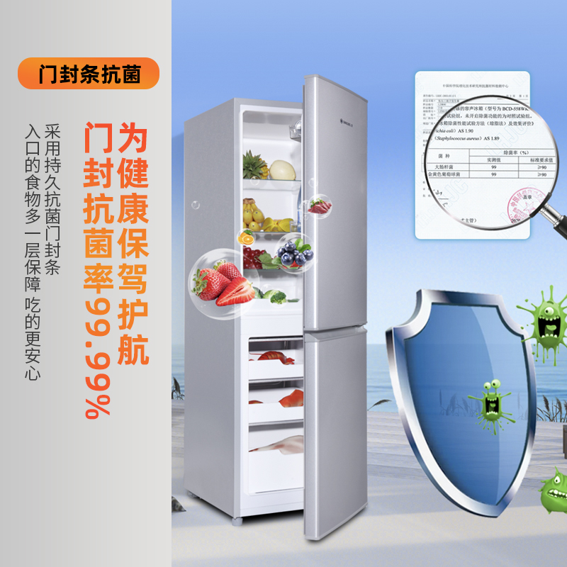 上菱 181升双门冰箱 低温补偿 节能低音 持久锁冷保鲜 冷藏冷冻小型家用两门电冰箱 BBM181L(铂银)
