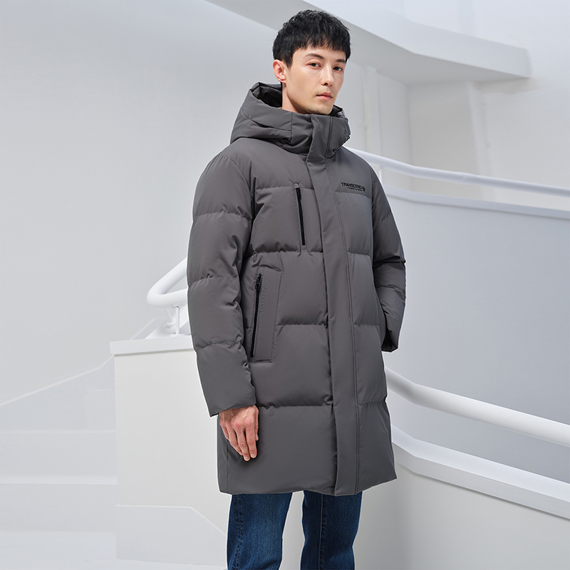 [商场同款]2022新款羽绒服男中长款连帽简约休闲加厚外套TA331659