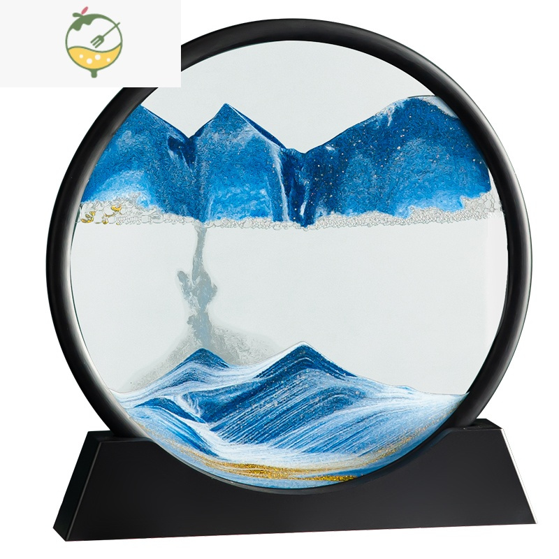 yicheng暴力熊流沙画摆件办公室办公桌创意沙漏玻璃工艺客厅电视柜装