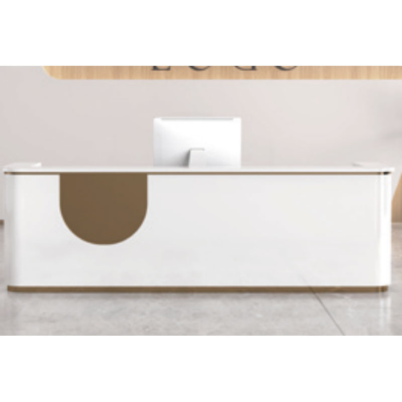 中豫鑫泽ZYXZ5041851 吧台收银台烤漆小型柜台简约现代商用吧台桌公司前台接待台 2.4米高清大图