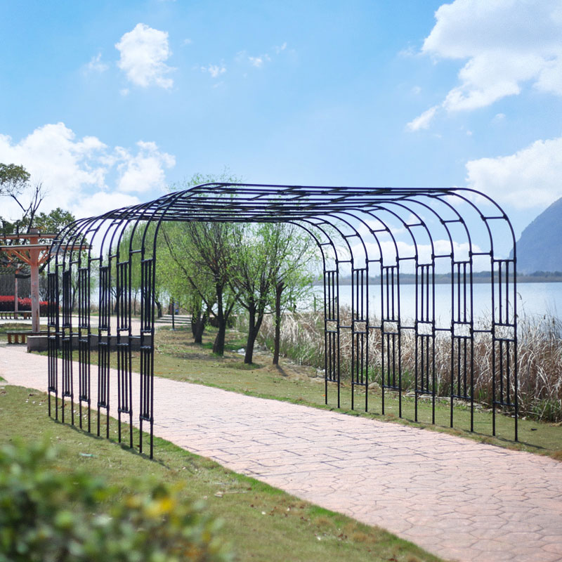 拱门花架铁艺花园攀爬支架月季牵引藤架户外架子花爬藤拱形葡萄架