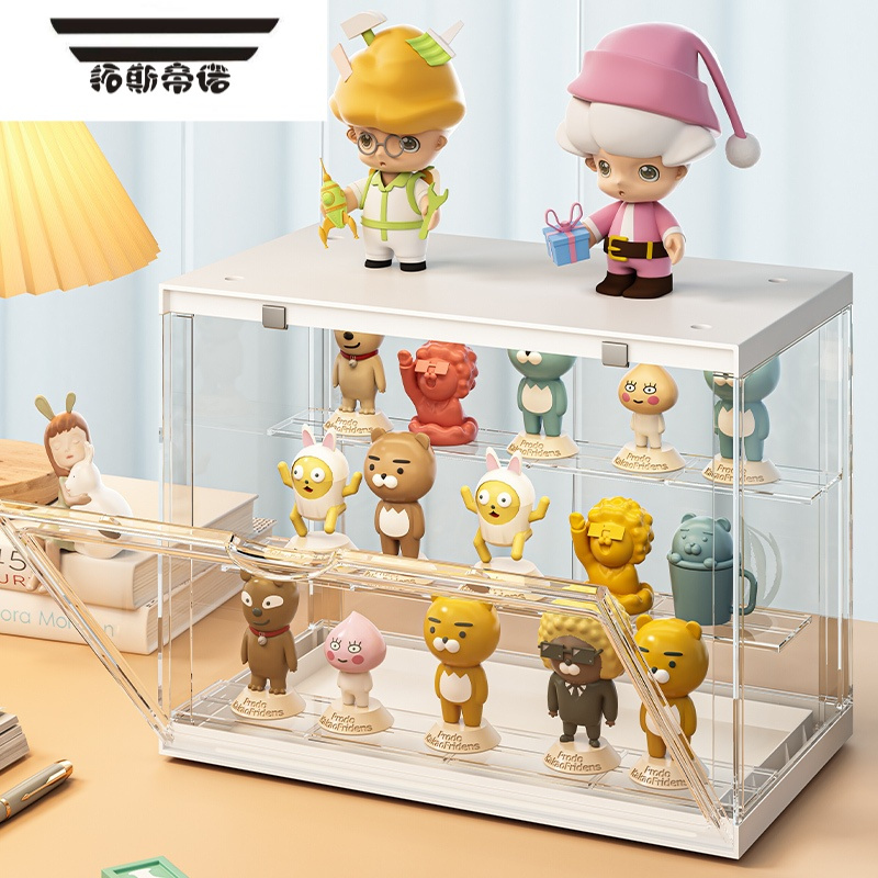 拓斯帝诺盲盒收纳展示架泡泡玛特展示盒亚克力透明防尘盒子手办展示柜