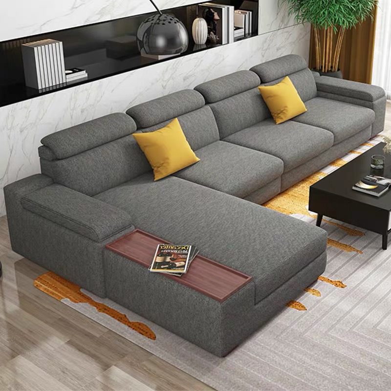 布艺沙发现代简约可拆洗客厅转角家具三人位小户型乳胶科技布