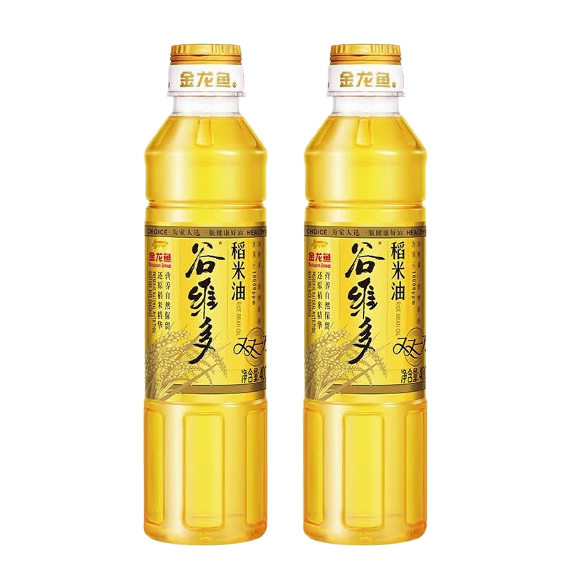 金龙鱼稻米油小巧瓶装锁留鲜香双一万稻米油400ml*2瓶