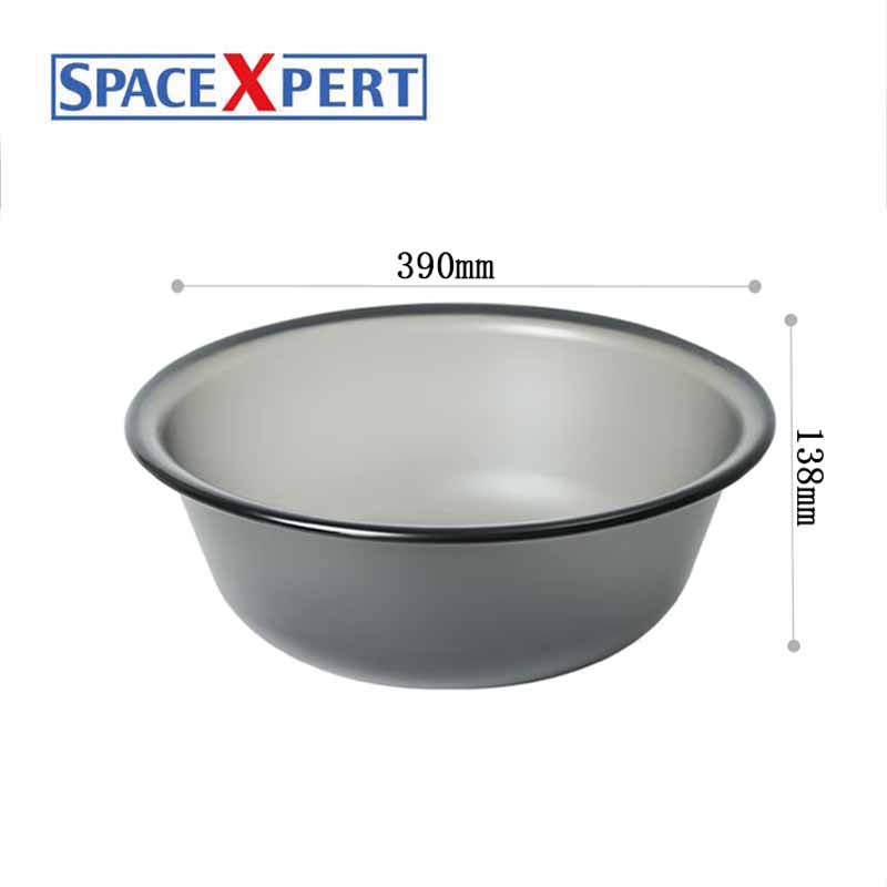 空間専門家(SPACEXPERT) 加厚洗脸盆收纳盆大号透黑 (直径39)高清大图