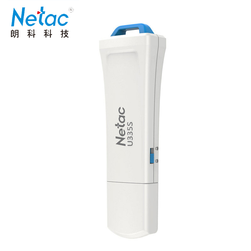 朗科 U盘 U335S 64G USB3.0 写保护开关 防病毒入侵 防误删 白蓝色