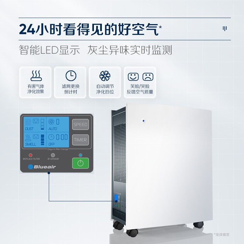 布鲁雅尔(Blueair) 空气净化器 除醛守护星550E