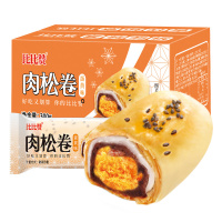 [第二件减4元]比比赞蛋黄肉松卷 300g[约10枚]咸蛋黄夹心雪媚娘早餐食品整箱零食排行榜网红休闲小吃传统中式糕点