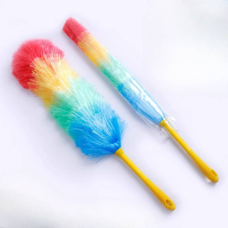 菁普华除尘掸清洁鸡毛掸彩色62cm把高清大图