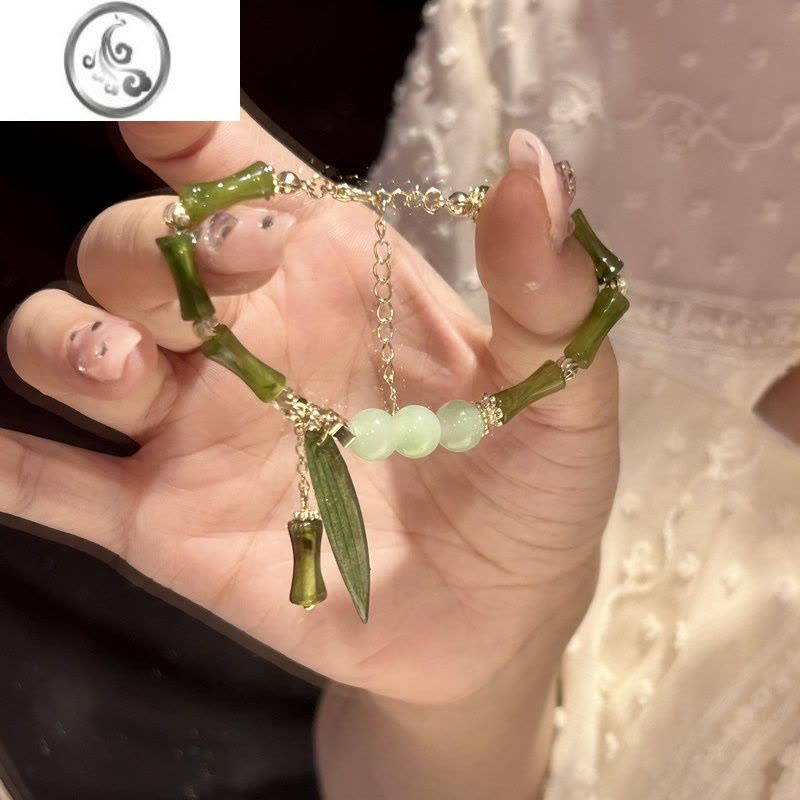 JiMi珍珠新中式竹节串珠手链女生轻奢小众珠子手串2023新款送闺蜜礼物图片