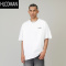 HLCOMAN 水洗字母印花圆领短袖T恤男2024夏季新款美式宽松情侣体恤