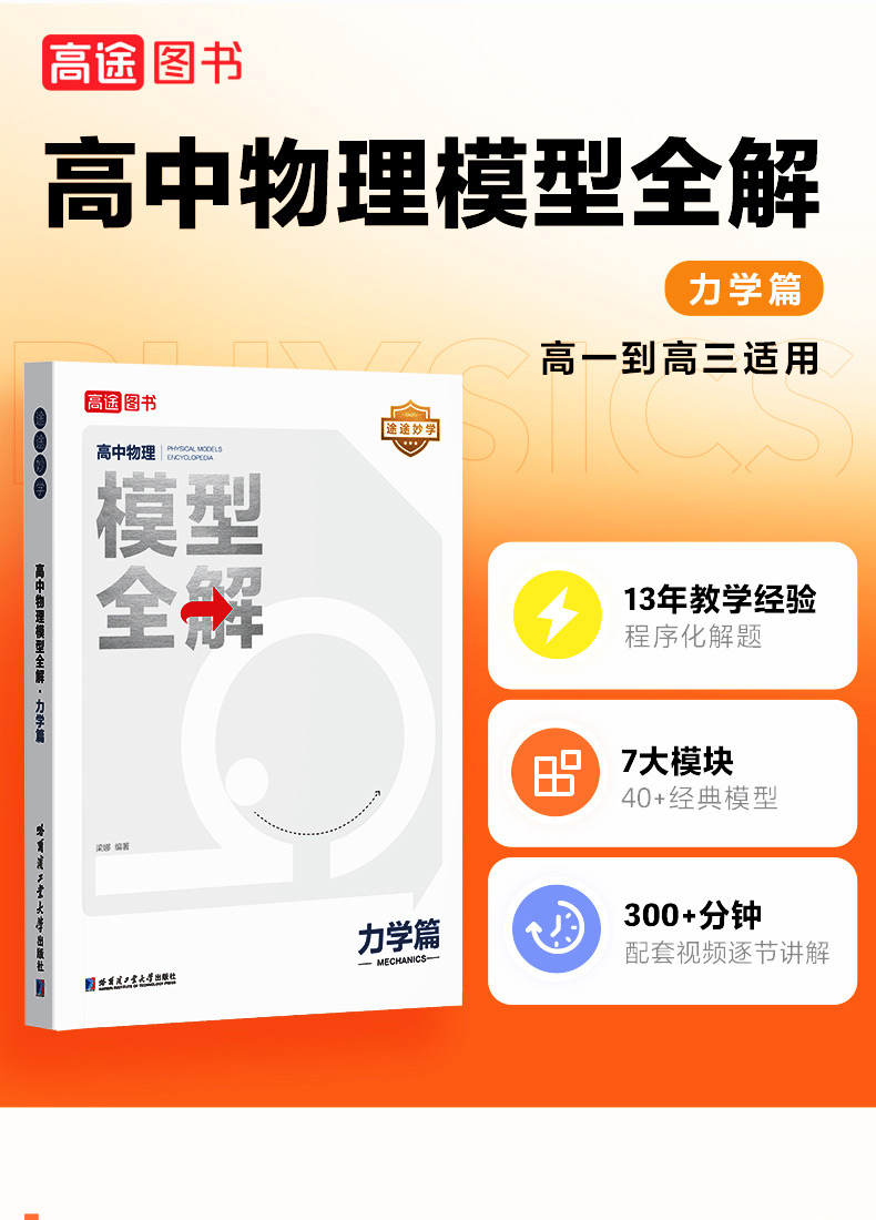 [2本]数学[圆锥曲线]+物理[力学] 全国通用 [正版]2024新版高途高中数学题型全解函数篇高中物理模型全解力学篇全高清大图
