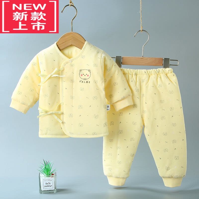 可莉允新生婴儿保暖棉衣服冬季套装宝宝冬装加厚夹棉分体袄裤秋冬款棉服图片