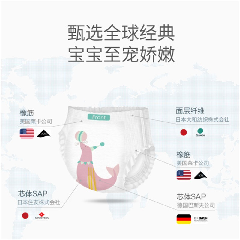 卫神wesens 奇幻马戏城 婴儿成长裤尿不湿儿宝宝尿裤尿片男女通用透气干爽柔软拉拉裤XXL32片【15+kg】
