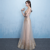 宴会晚礼服长款新娘结婚敬酒服修身女2018新款高贵优雅名媛礼服秋