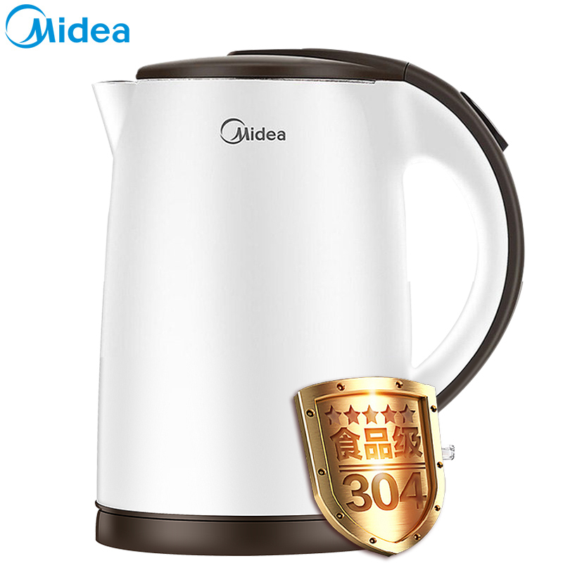 美的(Midea)电热水壶 MK-TM1502 无缝内胆 速热防烫家用1.5L不锈钢烧水壶 自动断电