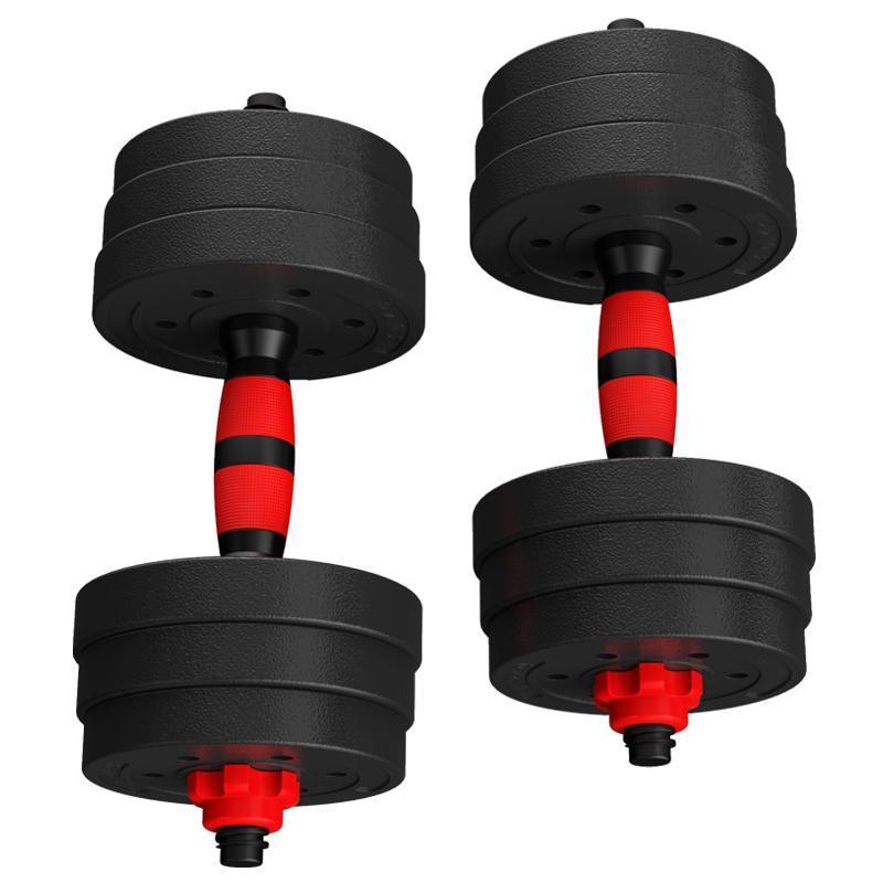 甄萌哑铃男士家用练臂肌包胶杠铃可拆卸健身套装10公斤152030kg