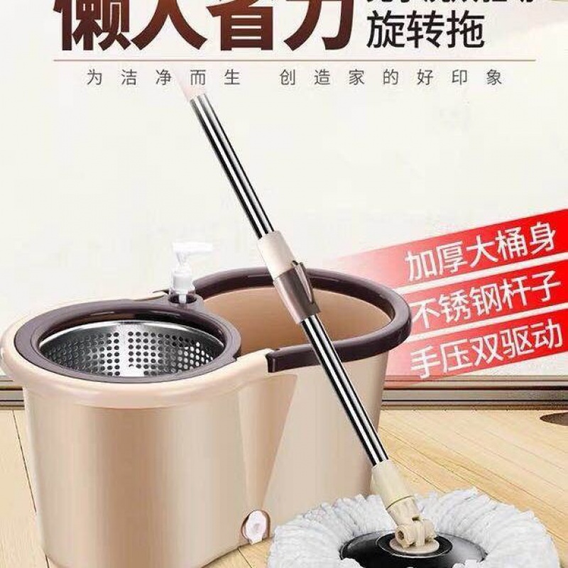 家用免手洗拖把懒人旋转拖把通用桶墩布桶拖地桶拖布桶2/5个拖头高清大图