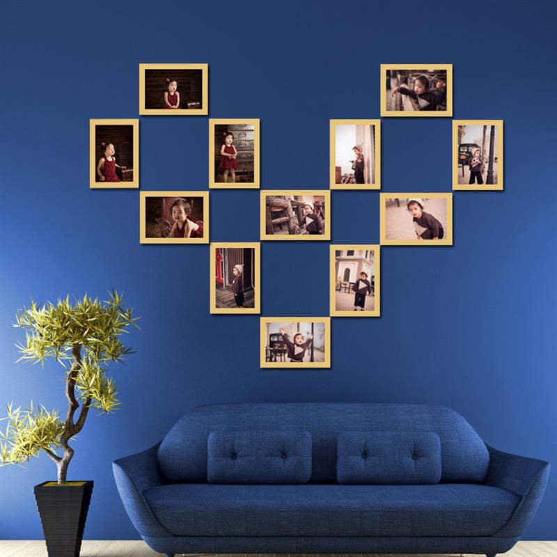 心形照片墙装饰简约相框墙客厅创意爱心背景墙相册框相片挂墙组合|全