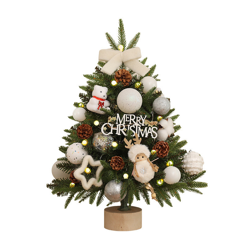 新款小型桌面PE加密圣诞树家用圣诞节高档装饰摆件高清大图