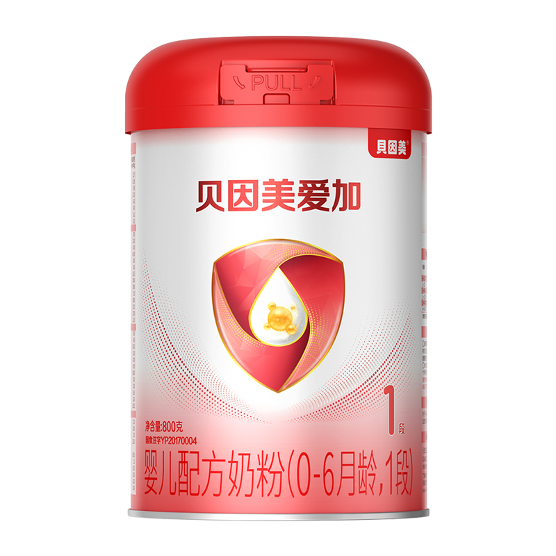 贝因美爱加奶粉婴儿配方奶粉(0-6个月,1段)800g 罐装含乳铁蛋白
