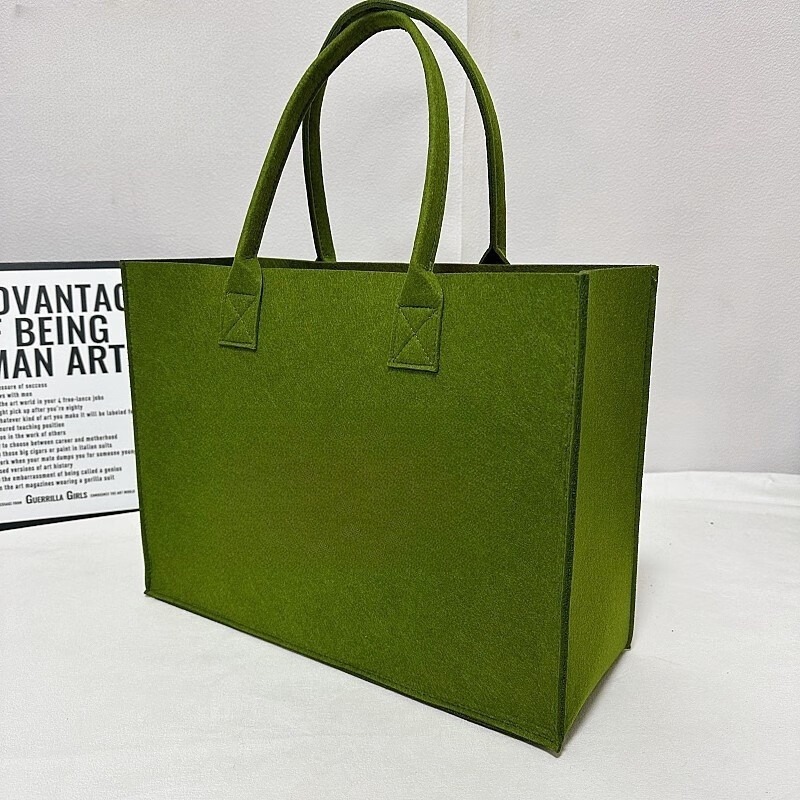 海亚森TKYX1002 毛毡手提袋中号35*25*15cm 绿色(单位:个)高清大图
