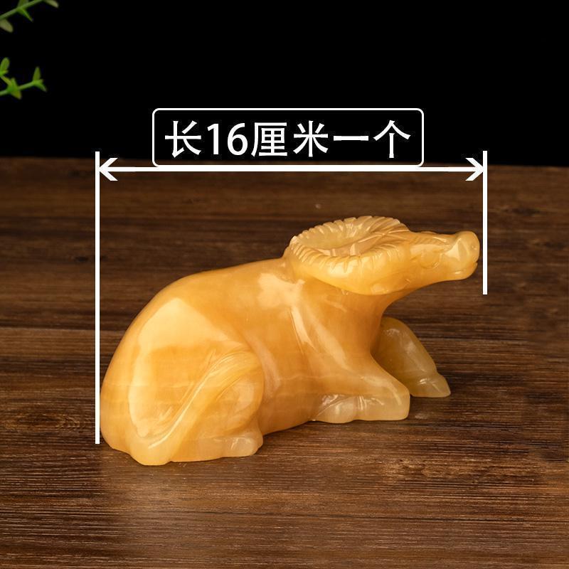 美帮汇玉石牛摆件玉卧牛生肖水牛家居办公室装饰品高清大图