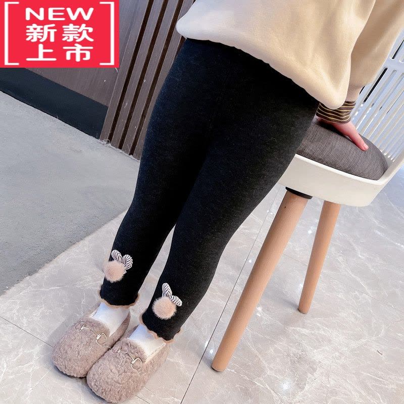 可莉允女童打底裤加绒加厚儿童冬季一体绒外穿长裤宝宝弹力紧身保暖裤子图片