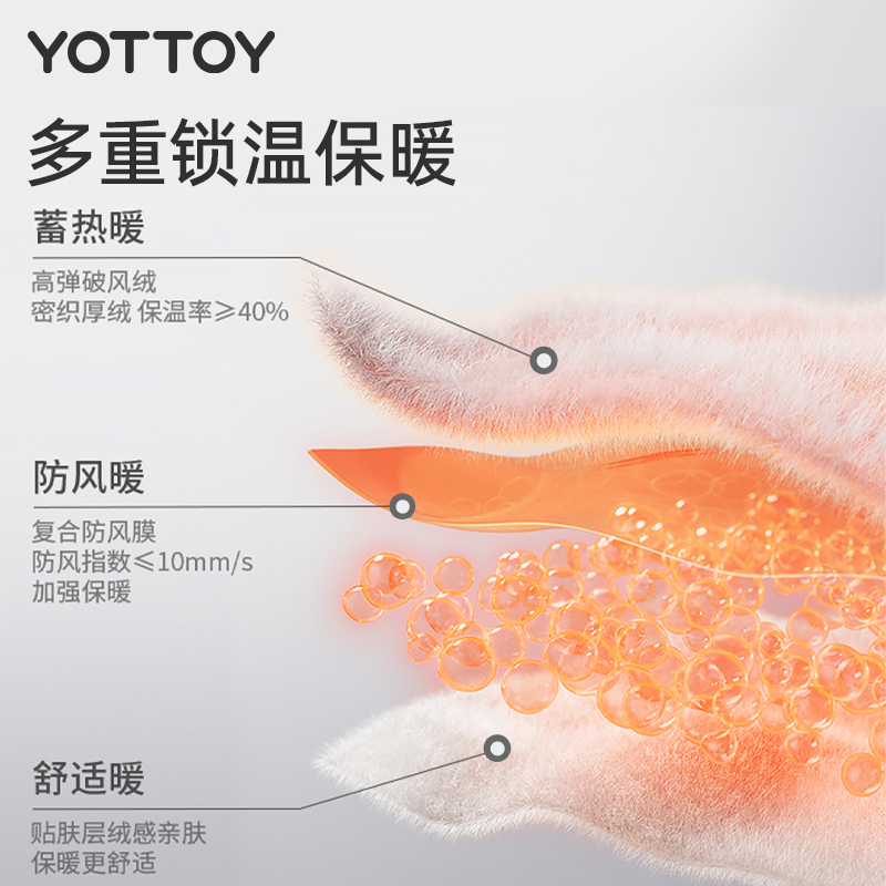 YOTTOY骑行手套专业户外运动防滑防风防水可触屏保暖男女滑雪冬季高清大图