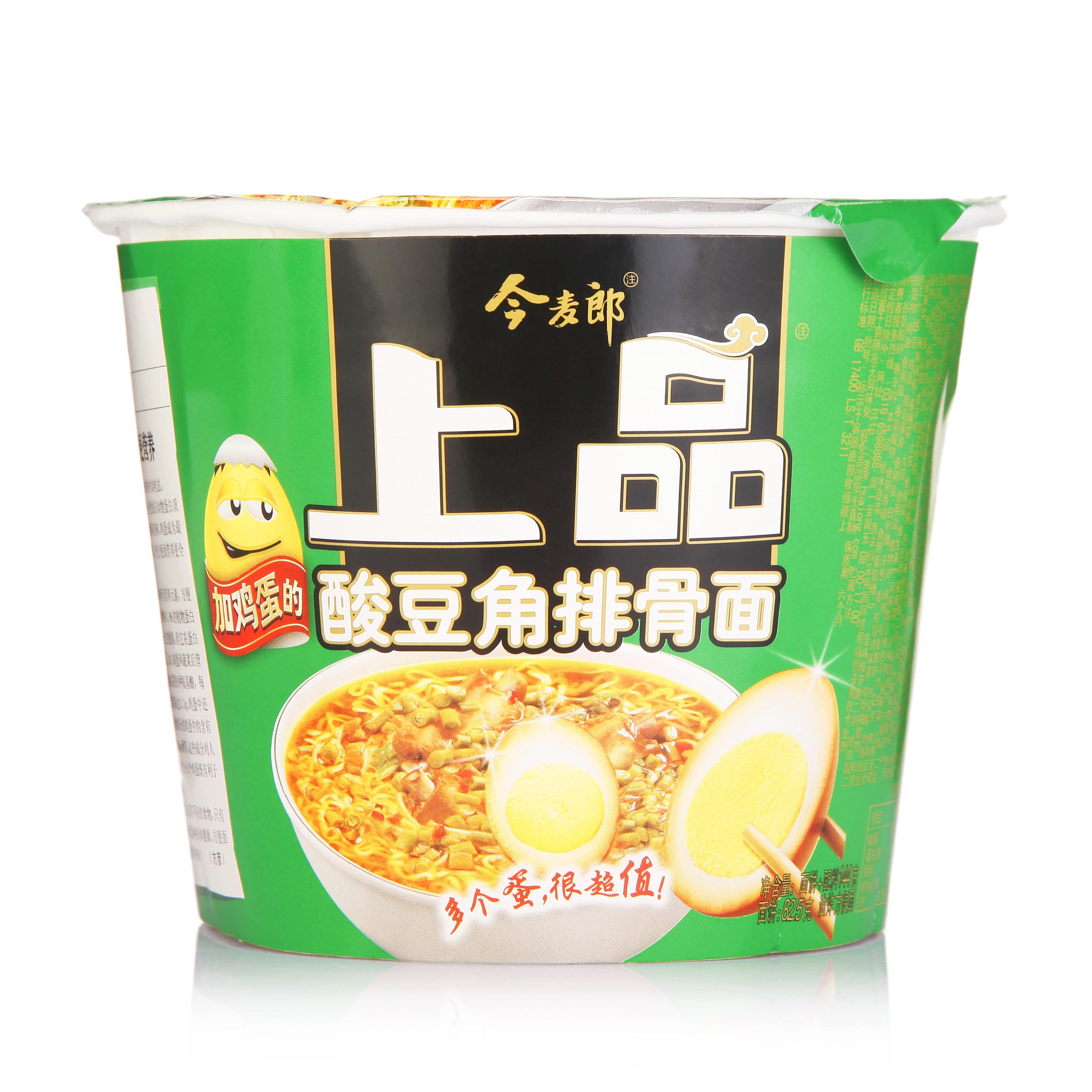今麦郎上品桶装酸豆角排骨面144g