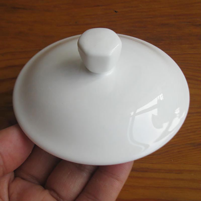 金杞陶瓷纯白色茶杯杯盖320ml 10个高清大图