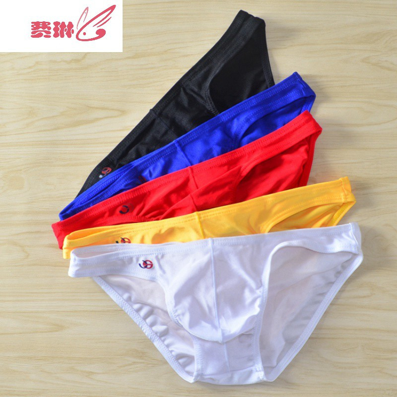 低腰三角裤男士款男士紧身内裤弹力内裤光泽内裤男小三角内裤男费琳