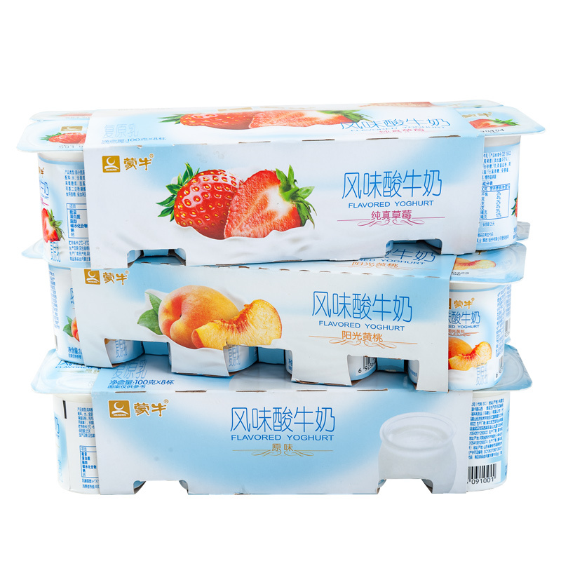 蒙牛酸奶果粒100gx16杯原味草莓黄桃大果粒风味
