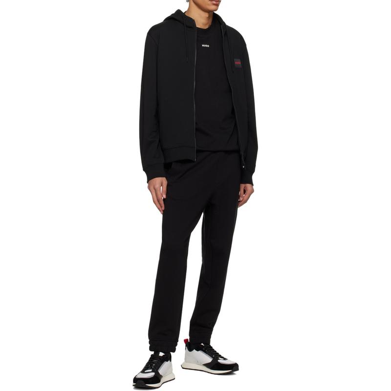 Hugo boss纯棉圆领短袖T恤男黑白色经典百搭标志性字母印花服饰高清大图